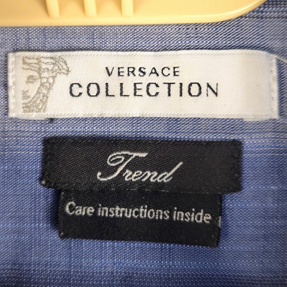 Versace Collection Striped Button Down Long Sleeve Dress Shirt Size‎ 15 1/2-42 - Picture 3 of 7